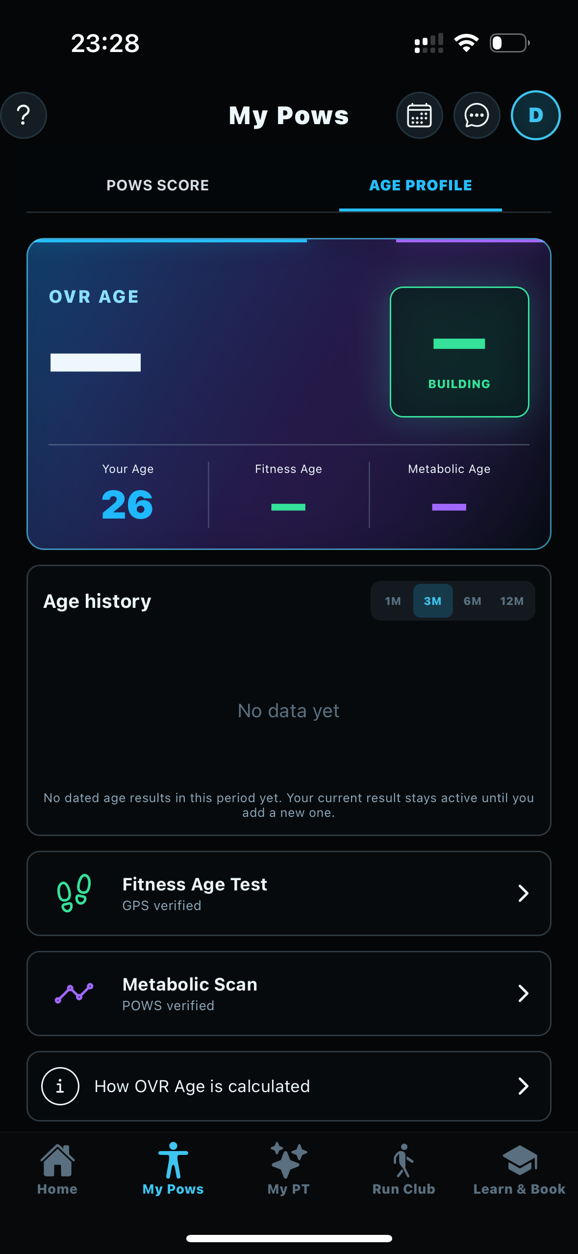 Fitness and metabolic age profile