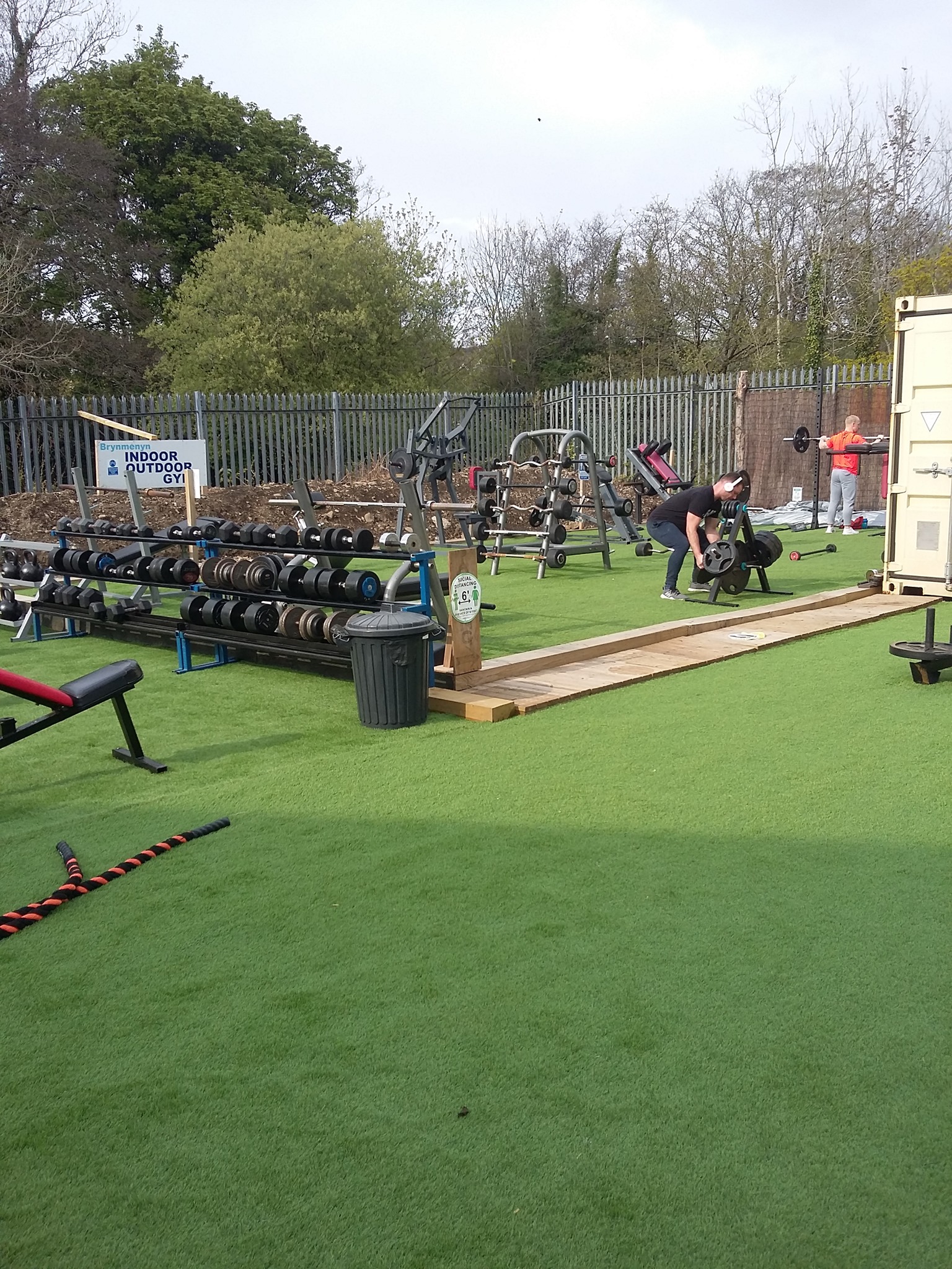 Outdoor gym at POWS Gym in Bridgend